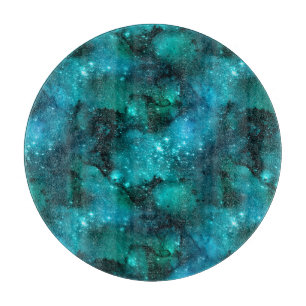 Teal Galaxy Series Design 6 Schneidebrett