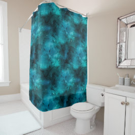 Teal Galaxy Series Design 7 Duschvorhang