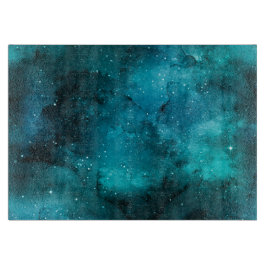 Teal Galaxy Series Design 7 Schneidebrett