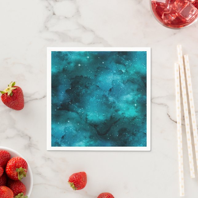 Teal Galaxy Series Design 7 Serviette (Beispiel)