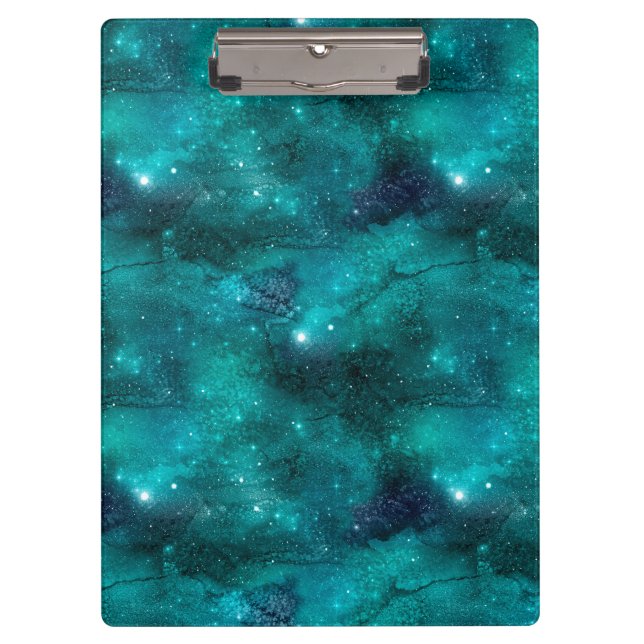 Teal Galaxy Series Design 8 Klemmbrett (Vorderseite)