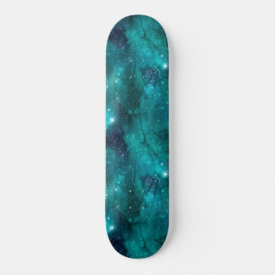Teal Galaxy Series Design 8 Skateboard