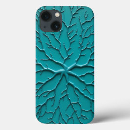 Teal geprägt Hülle im organischen Stil für iPhone
