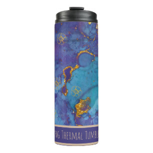 *~* Teal Glitter SWAG Marmor QR-Thermalbecher Thermosbecher
