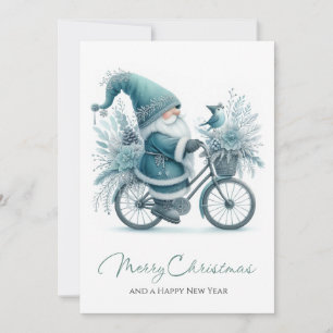 Teal-Gnom & Winterfahrradfreude Feiertagskarte