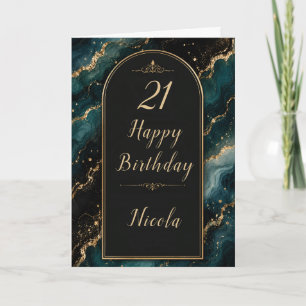Teal Gold 21. Geburtstag Karte