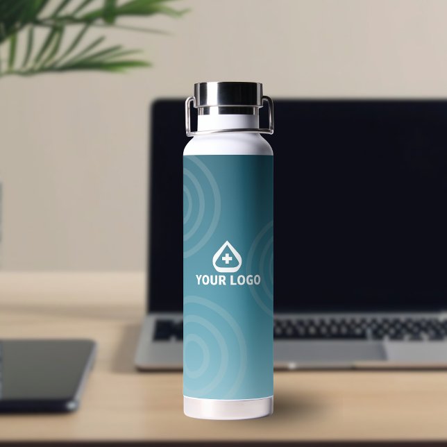 Teal Gradient Behavioral Health Logo Werbemittel Trinkflasche (Von Creator hochgeladen)