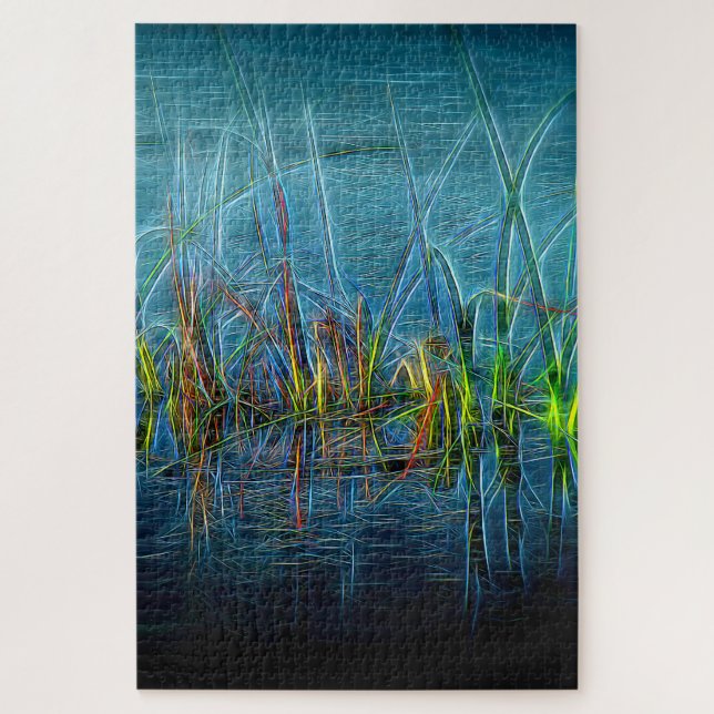 Teal-Gräser-Puzzle (Vertikal)