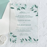 Teal Green Branch Islamic Muslim Wedding Acryleinladungen<br><div class="desc">Invite your guests with this elegant wedding invitation featuring beautiful branches with 'Bismillah' in Arabic calligraphy. Simply add your event details on this easy-to-use template to make it a one-of-a-kind invitation.</div>