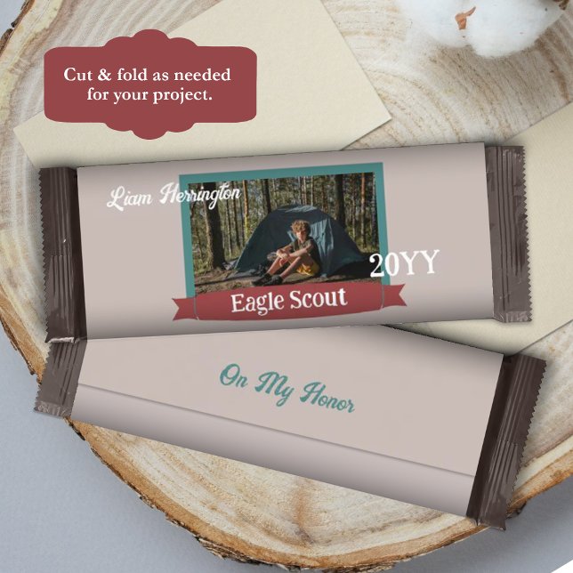 Teal Green, Burgundy Eagle Scout Candy Bar Wrapper Flyer (teal green and burgundy red eagle scout court of honor diy candy bar label, chocolate bar wrapper)