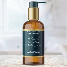 Teal Green & Gold Foil Cosmetics Bottle Label Rechteckiger Aufkleber