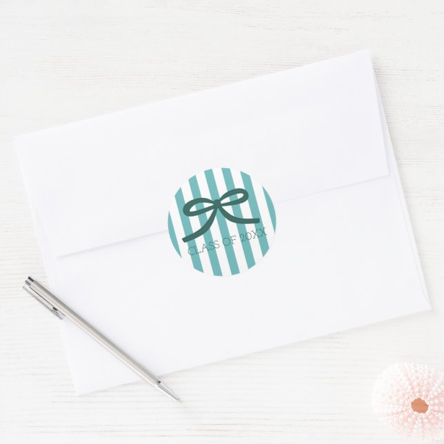 Teal Green Graduation Runder Aufkleber (Umschlag)