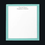 Teal Green Monogram From the Desk of Template Notizblock<br><div class="desc">Teal Green Monogram From the Desk of Template design. Elegant typisch. Just click on the personalize this button above to personalize both the From the Desk of and the name on the pad.</div>