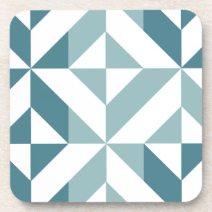 Teal Green Two Tone Geometric ZigZag Getränkeuntersetzer