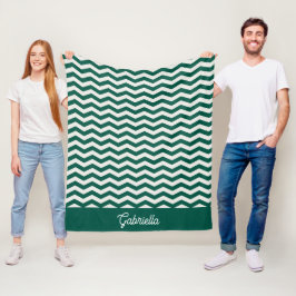 Teal Grün Chevron Zickzack-Streifenmuster Fleecedecke