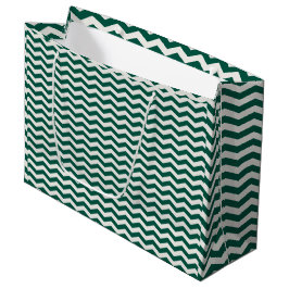 Teal Grün Chevron Zickzack-Streifenmuster Große Geschenktüte