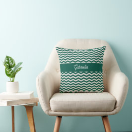 Teal Grün Chevron Zickzack-Streifenmuster Kissen