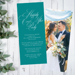 Teal Happy End Foto-Empfang Einladung