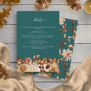 Teal Herbst Details Begleitkarte