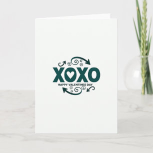 Teal Herz Muster Valentinstagskarte Karte