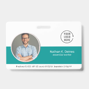 Teal ID Mitarbeiter Foto ID Firmen Sicherheit Ausweis