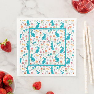 Teal-Kaninchen Serviette