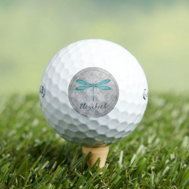 Teal-Libelle-Damaskus Golfball (Insitu T-Shirt)