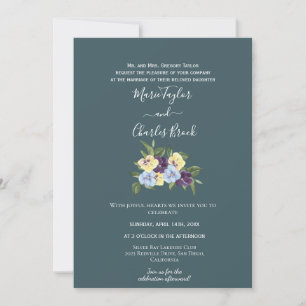 Teal Magnolie Hochzeitseinladung Einladung