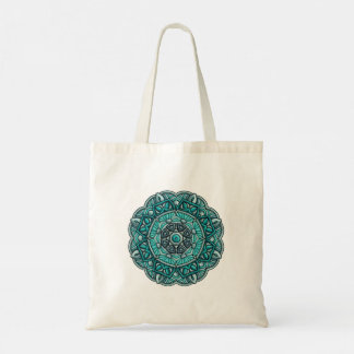 Teal Mandala Tote Bag - Boho Canvas ShoppiTote Bag Tragetasche