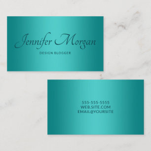 Teal Mittel Türkis Elegantes Ombre Visitenkarte