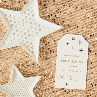 Teal Mond & Sterne Himmlische Hochzeitsgeschenke  Geschenkanhänger