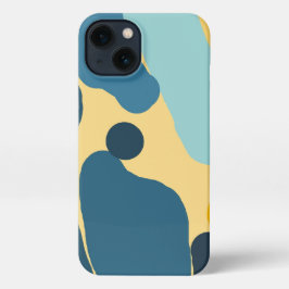 Teal & Mustard Abstract Cover — Modern Minimalist  iPhone Hülle