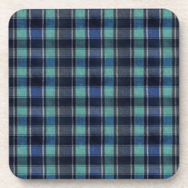 Teal & Navy Tartan Plaid Pattern Plastic Coasters  Getränkeuntersetzer