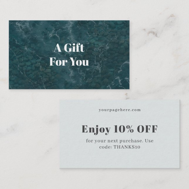 Teal ocean, modern rabattkarte (Vorne/Hinten)