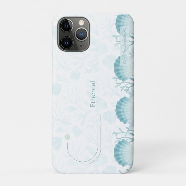 Teal Oceanic Pearls Personalised  Case-Mate iPhone Hülle (Rückseite)