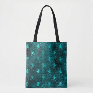 Teal Ombre Glam Glitter Einhörner Muster Tasche