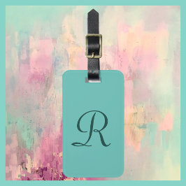 Teal or CHOOSE YOUR COLOR Monogram Minimalist Bag Gepäckanhänger