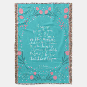 Teal & Pink Floral Jane Austen Pride and Prejudice Decke