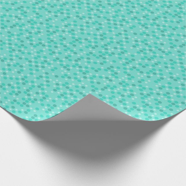 Teal Polka Dots Geschenkpapier (Ecke)
