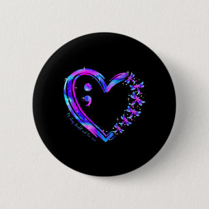 Teal-Purple-Herz für das Bewusstsein für Suizidprä Button
