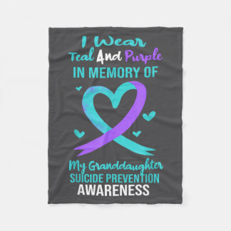 Teal Purple Memory Granddaughter Suicide Preventio Fleecedecke
