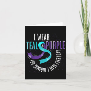 Teal Purple Ribbon Mental Health Suicide Preventio Karte