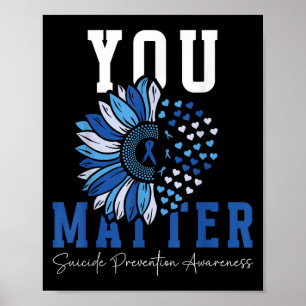 Teal-Purple-Sonnenblume zur Suizidpräventionsaufkl Poster