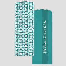 Teal Retro Dots Pattern - Custom Bookmark