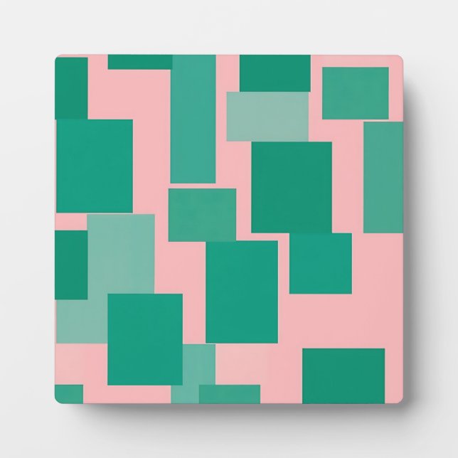 Teal Rosa Farbmuster Modernes Abstract  Fotoplatte (Vorderseite)
