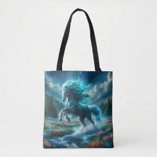 Teal Running Free Horse Tasche