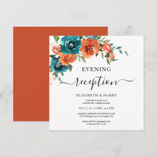 Teal Rust Orange Budget Rust Budget Wedding  Einladung