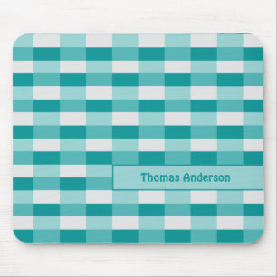 Teal-Schattierungen Farbblöcke mit Hellgrau Mousepad