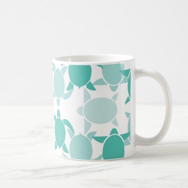 Teal-Schildkrötenmuster Kaffeetasse (Rechts)