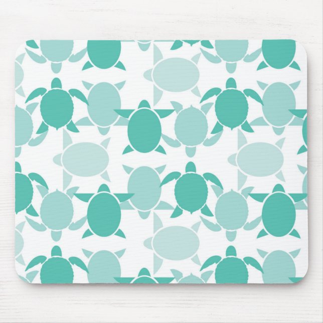 Teal-Schildkrötenmuster Mousepad (Vorne)